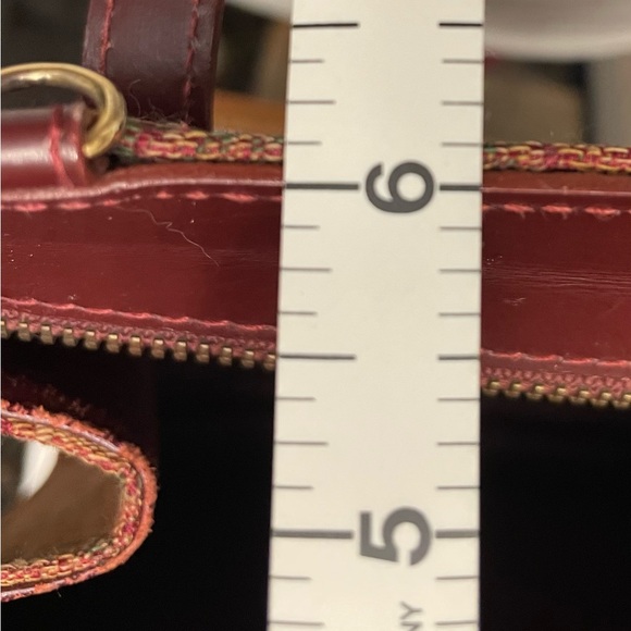 Etro Authentic Vintage Milano Red & Brown Fabric Paisley Tote Bag - Picture 14 of 15